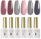 ROSALIND Vernis Semi Permanent Rose Gris Gris Foncé 6 Couleurs Vernis à Ongles Gels Semi-permanents UV LED Soak Off Gel Nail Polish French Manucure