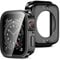 Amizee 2 in 1 Hülle [2 Stück] Kompatibel mit Apple Watch Series 6/5/4/SE 44mm mit Displayschutz, 360° Rundum Gehäuse Schutzhülle für iWatch Series 6/5/4/SE (Schwarz)