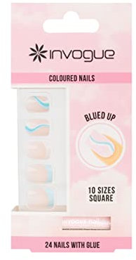 Invogue Blued Up Square Nails (24 Pieces)
