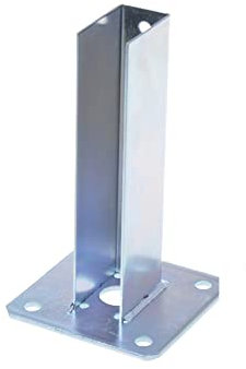 Aqbau® Aufschraubhülse, U-Pfostenträger, Bodenplatte Aufschraubhülse für Zaun-pfosten 60 x 40mm– Universelle Zaunpfosten Befestigung – Robuste Gartenzaun Pfostenträger
