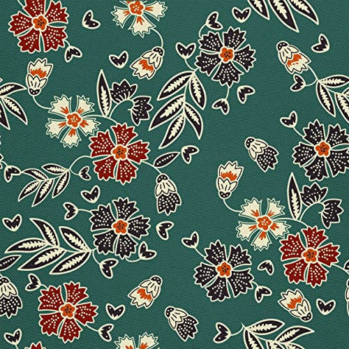 HEKO PANELS Stoff Oxford Wasserdichte Meterware Canvas-Stoff Polyester Stoff Zum Nähen Nähstoffe Möbelstoffe Dekostoffe Handwerken Wasserabweisend Blickdicht Florales Batikmuster 1 Meter 155 x 100 cm