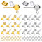 TOAOB 140pcs Boucles D'oreilles Poteaux en Acier Inoxydable 4mm Clous D'oreilles Boule Argent et Or avec Dos Papillon Apprêt et Fermoirs en Silicone pour Accessoires de Bijoux Fabrication Création