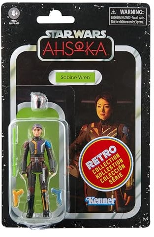 Sw Retro MeridianStar Wars - La colección Retro - Figura de Sabine WREN - Star Wars: Ahsoka- Figuras de acción de 9,5 cm