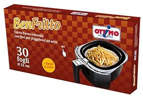 Ottimo Casidea BenFritto - carta forno per friggitrice ad aria · 4 confezioni da 30 pezzi * 120 fogli rotondi - 22cm diametro