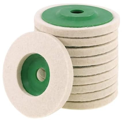 SPEPY 10pcs Durable Wool Polishing Angle Grinder Wheel Buffing Pads, Polishing Pads for Drill 100mm DIA Buffing Wheel For 4 Inch Angle Grinder, Drill Buffer Attachment, Stainless Steel Ceramic Glass