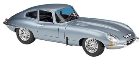 DADYA 1:18 Für Jaguar E-Type Coupe, Legierungsmodellauto, Statische Metallmodellfahrzeuge (Color : Silver Blue, Size : with Box)