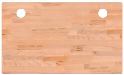 vidaXL Schreibtischplatte, Tischplatte mit 4 abgerundeten Ecken, Arbeitsplatte Platte für Schreibtisch Esstisch, Holzplatte Bürotischplatte, 100x60x1,5 cm Massivholz Buche