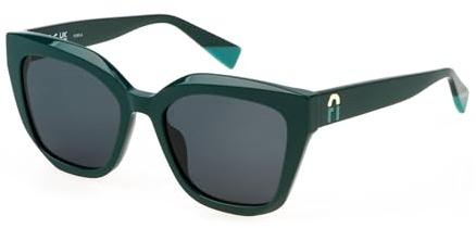 Furla Damen Sfu781 Sonnenbrille, Glänzend, komplett grün, 52