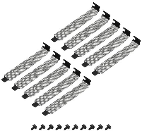 sourcing map 10PCS PCI Slot Cover Dust Filter, Blanking Plate Ventilation Deflector Bracket Expansion with 10 Screw for Computer Cases