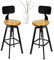 MEHOOSPVN 2er Set Retro Drehhocker Metall Holz Barstühle Industrieller Stühle Höhenverstellbar 64-84cm Küchenstuhl mit Rückenlehne Tresenhocker Retro Frühstück Stabil für Esszimmer Küche Barhocker