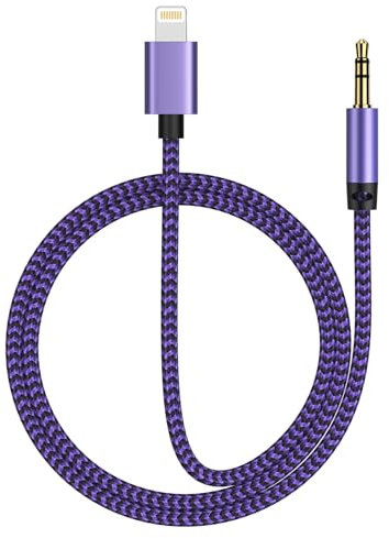 iPhone Aux Kabel für Auto, 3,5mm Klinke auf Lightning Kabel Adapter, iPhone Audio Kabel für Auto/Kopfhörer/Lautsprecher, Lightning auf Aux Kabel für iPhone 14/14 Pro/14 Plus/13/12/11/SE/XS/XR/X/8-1M