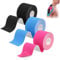 3 Rotoli di Tape Kinesiologico,5 m x 5 cm Nastro kinesiologico,Tape Sportivo,Impermeabile, Traspirante, Elastico, Ottimo per Ginocchia, Articolazioni, Supporto Muscolare (Blu/Nero/Rosa)
