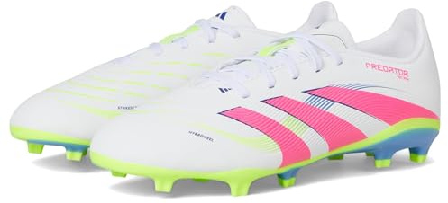 adidas Unisex Children's Predator League Firm Ground / Multi Ground Football Boots Kids, White Pink Lucid Lemon Lucid, 10.5 UK