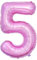 Vthoviwa 40 Zoll Luftballon Geburstag 5 Rosa, Luftballon 5. Geburtstag Foil Ballon, 0123456789,10-19,20-25,30,40,50,60,70,80,90, Folienballon 5 Party Dekoration Helium Unterstützen