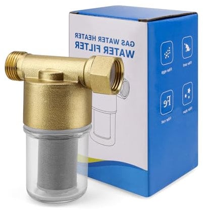MYLERCT Kalkfilter Wasserleitung, 1/2 Zoll Kommt mit Einem Edelstahl Filterelement, 40 μm Filtert Effektiv Wasserverunreinigungen für Wasserauslässe Wie Duschen Wasserhähne Waschmaschinen