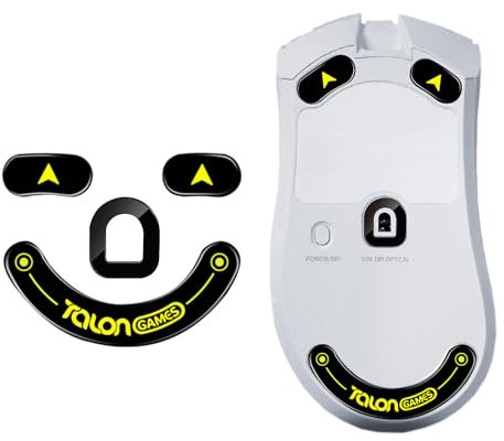 TALONGAMES Curved Edges Ultra Strong Glass Mouse Feet Skates Compatible with Razer DeathAdder V3 Pro Gaming Mouse Feet Replacement,Super Smooth Glide Fast and Durable Sole