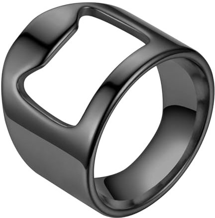 Fecfucy Abridor de botellas con anillo de barman,Anillo abridor de botellas de barman | Herramienta creativa para barra de cerveza | Anillo de barman portátil de acero de titanio, abridor de botellas