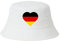 Deutschland Hut EM Fußball 2024 Herren Damen Anglerhut Fischerhut Bucket Hat Europameisterschaft Germany Fanartikel DE Public Viewing EM Deko Kappe Mütze Männer Frauen Fussball weiß Herz