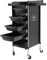 Salon Rollwagen 6 Etagen Profi Friseurwagen Arbeitswagen Kosmetikwagen mit 5 Schubladen und Rollen Faltbare Multi Schönheitssalon Trolley für Beauty Salon Stylist Friseur (Schwarz)