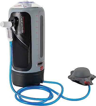 TaNeHaKi Campingdusche Solardusche Gartendusche Mit Pumpe,Duschkopf Tragbare Und Abnehmbarem Schlauch Duschen Beutel Shower FüR Wandern, Im Freien, Klettern