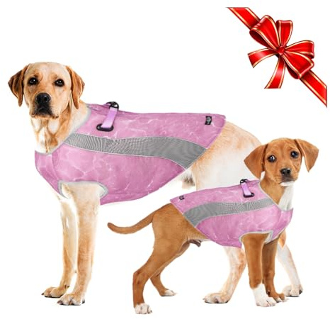 Manteau d'hiver pour Chien et Gilet de Refroidissement pour l'été Veste pour Chien à Double Usage avec Harnais D Snap, Manteau Chaud et Coupe-Vent pour l'hiver, Gilet de Refroidissement pour l'été