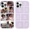 Yoedge Personalised Phone Case for iPhone 12 Pro Max 6.7 inch, Custom Photo Design Flexible Soft Silicone Customized Rubber Shockproof Cover, Personalize with 7 Image Collage for Girls, Grass Purple