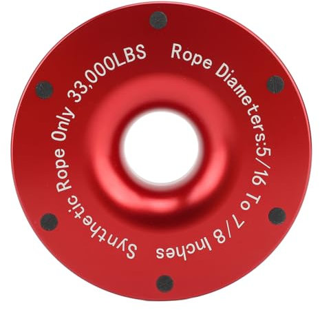 Kuuleyn Tackle Pulley System Snatch Recovery Ring Winch Snatch Towing Ring Aluminium 33000lbs Bruchfestigkeit Snatch Block Pulley für ATV Utv SUV Truck Dirt Bike 5/16 bis 7/8 Zoll (Red)