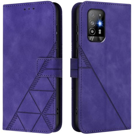 Custodia per OPPO A94 5G/Reno 5Z/F19 Pro Plus Flip Cover Caso Libro in PU Pelle Portafoglio Custodia Card Slot Supporto Chiusura Magnetica Cover per OPPO A94 5G/Reno 5Z/F19 Pro Plus, Viola