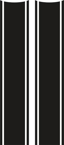 TLDSHOP® - Coppia Adesivi per Serbatoio Carburante Moto - Adesivo a Strisce per Motocicletta - Decalcomanie in Vinile - Adesivi UNIVERSALI per Moto - Colore: (NERO)