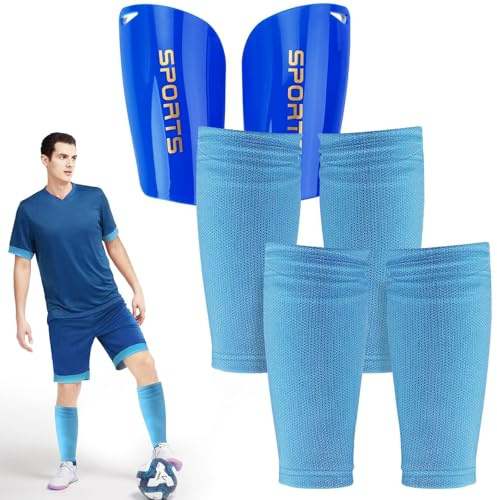 Schienbeinschoner Fussball - Mit Anti-Rutsch Ärmel socken für Kinder,Jugendliche und Erwachsene