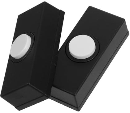 KONTONTY 2pcs Vintage Wall Mounted Doorbell Switch Door Bell Push Buttons for Home Garage Material No-drill Installation