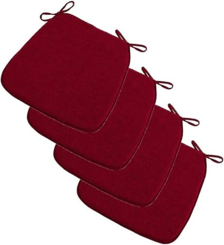 ANWEALTH Stuhlpolster für Esszimmerstühle mit Bändern Sitzkissen für Küchenstühle Stuhlkissen für Esszimmer im Landhausstil rutschfeste Dicke waschbare Stuhlkissenpolster (03 4 Stück: 42 x 40 cm)