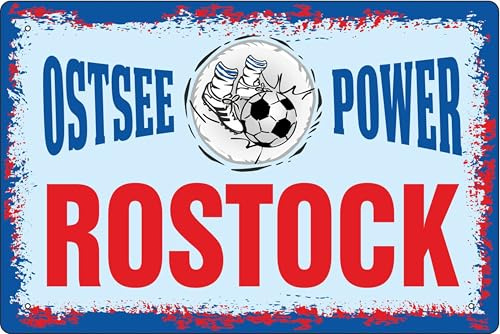 Blechschild Schild 20x30cm - Ostsee Power Rostock