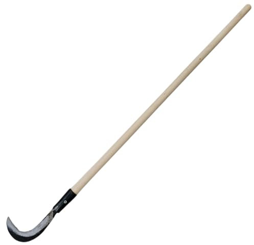 Roncolino per Raccolta Funghi in Acciaio Temprato, Falcetto da Funghi con Manico in Legno di Faggio da 85 cm, ideale per Fungaioli e Boscaioli