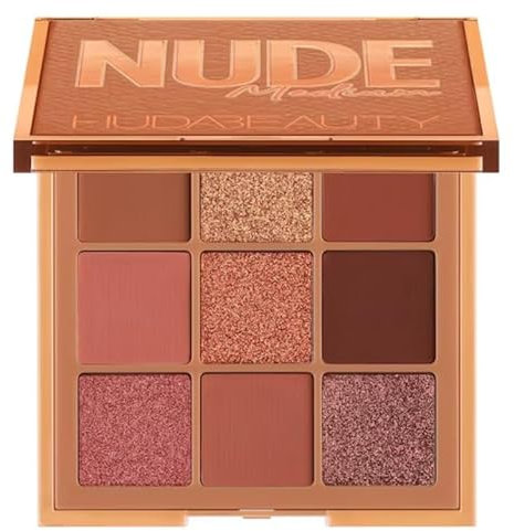 HUDA BEAUTY Original Creamy, Eyeshadow-Palette, 9 Lidschatten, 8,22 g, 0,28 Unzen, by BELLA | (NUDE MEDIUM Obsessions Palette, 1 Stück (1 Stück)