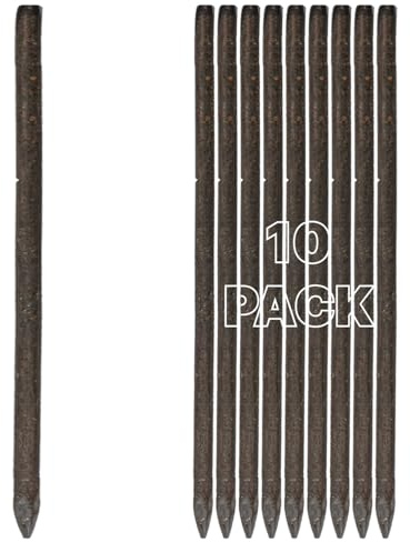 Heavy-Duty Steel Road Form Line Pins & Concrete Forming Stakes | Durable Cement Pins & Temporary Marking Stakes for Road Forming, Event Fencing (16mm x 900mm 10 PACK)