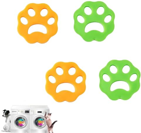 4-Pack Reusable Silicone Pet Hair Catchers for Laundry - Effectively Removes Dog and Cat Fur, Lint, and Debris from Bedding & Clothing During Wash Cycle, Designed for Washing Machines.