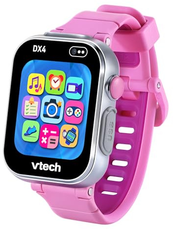 VTech KidiZoom Smartwatch DX4, Rosa, Dual-Kamera für Fotos und Selfies, Spiele, Schrittzähler, vertikales Farbdisplay, Musik-Player, ESP-Version