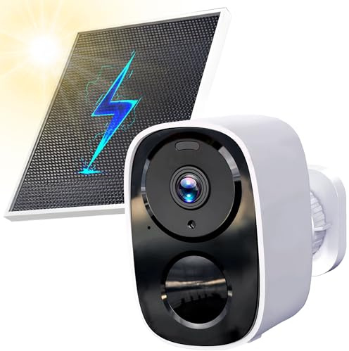 HITELLARCAM 2K Überwachungskamera Außen Akku Solar, 5GHz/2.4GHz WLAN Kamera | Farbnachtsicht, KI-Erkennung, SD Card/Cloud, Zwei-Wege-Audio, Sofortbenachrichtigung, IP65, Alexa-kompatibel