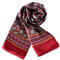 YangtzeStore Langer Charmeuse Satin Seidenschal für Herren, Rot mit Paisleymuster, 63x10