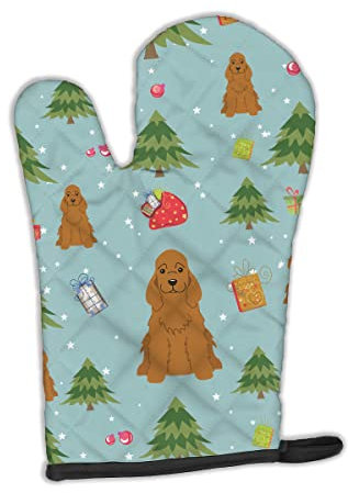 Caroline's Treasures Cocker Spaniel Red Oven Mitt BB4755OVMT, Fabric, Christmas Tree