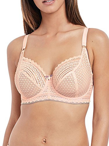 Freya Women's Daisy Lace Underwire Balcony Bra Plunge, Opaque, Blush, 32H