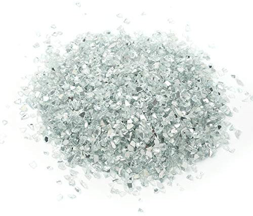 Alan Stone Hohe Glanz Fire-Kies, Fire Gems, Fire Drops, Fire Glas Pebbles Steine Perlen Fire Pit, 3–6 mm (Spiegel)