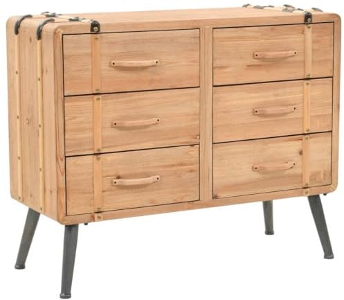 vidaXL Cassettiera in Legno Massello di Abete 91x35x73 cm Armadietto Mobiletto