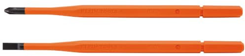 Klein Tools 13156 Insulated Screwdriver Blades, Interchangeable Single-End Replacement Blades for Klein Insulated Screwdrivers, 2-Pack