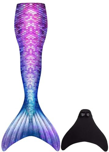 BAWADE Meerjungfrauenflosse für Mädchen – Meerjungfrau Flosse Schwimmen Meerjungfrauenschwanz Passend für 110-170cm Höhe, Mehrfarbig (G-28), 130