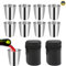 Verre à Shoot en Acier Inoxydable 8 PCS en Métal Gobelets à Liqueur Portables Verres à Liqueur, Gobelet Flasque en Acier Inoxydable avec Sac en Cuir pour Camping en Plein Air