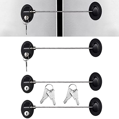 Hotop 4 Pack Cabinet Locks with Keys Refrigerator Fridge Lock