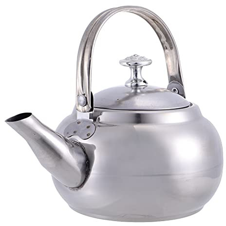YARNOW - Bollitore da tè a fischio, in acciaio inox, teiera, bollitore per acqua calda, bollitore con manico per piano cottura a gas