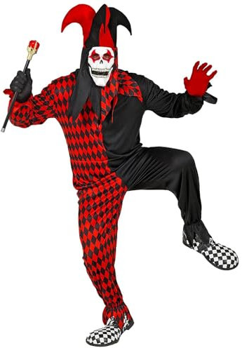 W WIDMANN MILANO Party Fashion - Kostüm Harlekin, Overall, Böser Clown, Horror, Killer, Halloween